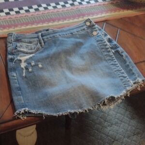 Judy Blue Asymmetrical Denim Skirt - Blue